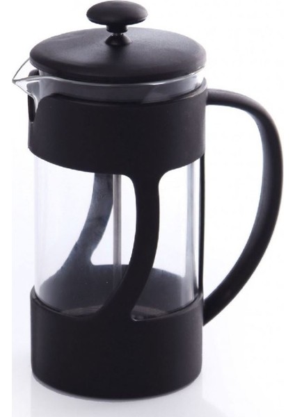 Ölçü Kaşıklı Cam French Press Filtre Kahve ve Bitki Çayı Demliği - 350 ml