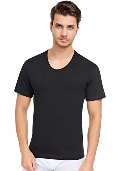 Erkek Bisiklet Yaka Penye Fanila T-Shirt