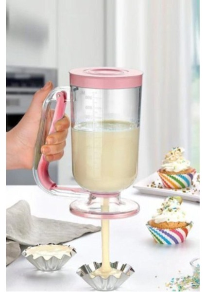 Pratik Hamur Dağıtıcı Ölçekli Pancake Cupkek Krep Muffin Akıtma