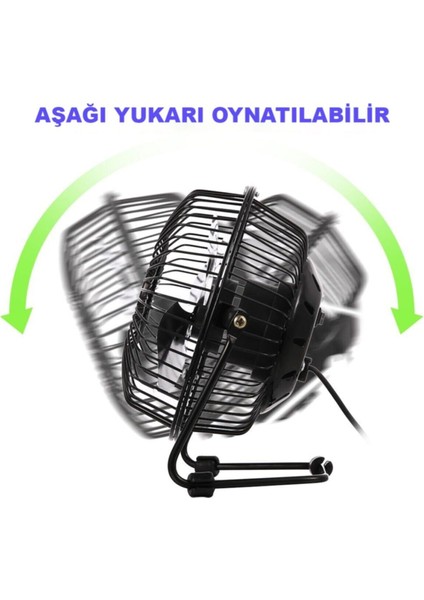 Masa Üstü USB Fan Soğutucu Vantilatör Klima Metal Serinletici Fan