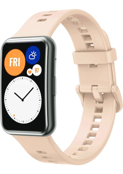 Huawei Watch Fit Uyumlu A+ Yüksek Kalite Yumuşak Pürüzsüz Silikon Kordon Kayış