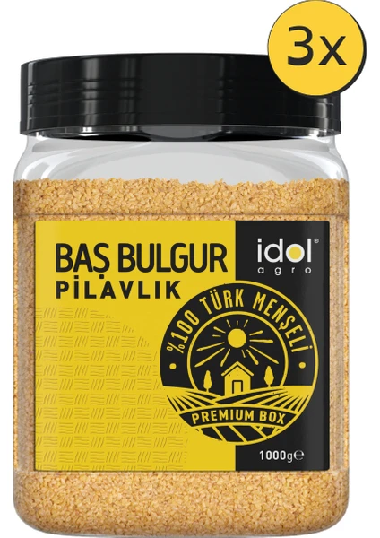 Yerli Pilavlık Baş Bulgur Premium Pet Box 3 x 1 kg