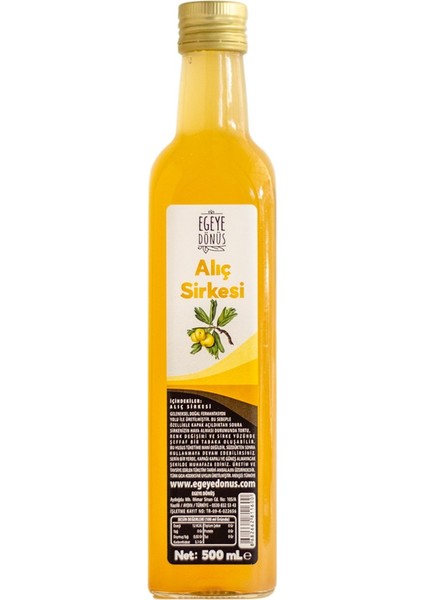 Katkısız Fermente Alıç Sirkesi Cam Şişe 500 ml