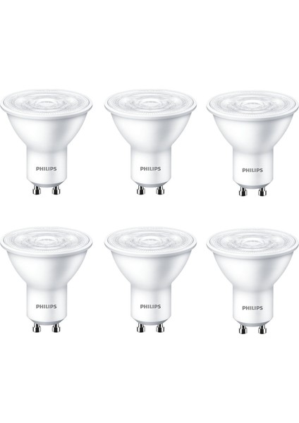 Essential LED Spot 4,7-50W GU10 3000K Sarı Işık 6 Adet