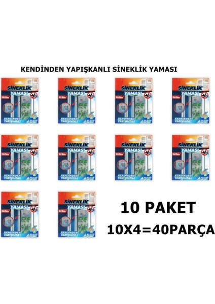 Sineklik Tamir Bantı Sineklik Yaması Kendinden Yapışkanlı 10X10CM 4ADET 10 Paket