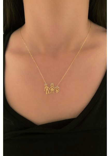 14 Ayar Altın Anne Baba ve Kız Çocuk Kolye fiyatları