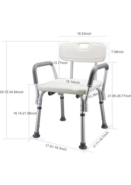 Kkmoon Duşakabin için Ayarlanabilir Sandalye - Beyaz