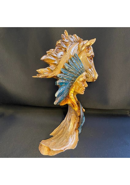 Kızılderili ve At Dekoratif Biblo Heykel indirimleri