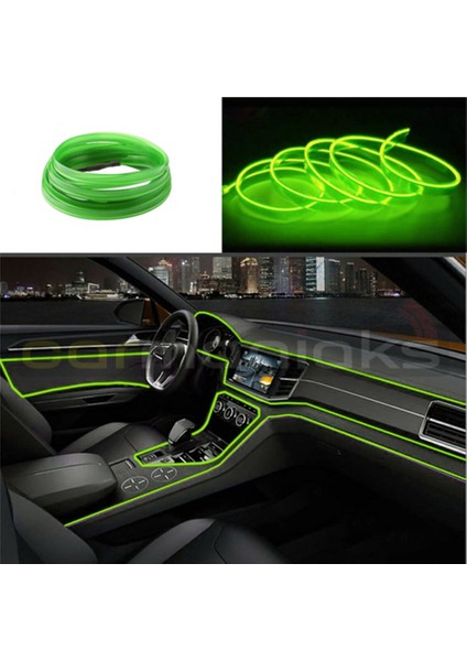 Araç Içi Torpido Ledi Şerit LED Ip LED Neon Yeşil 2 Metre