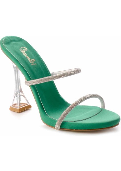 Mat Yeşil Saten Kadın Terlik K04527995338 modelleri