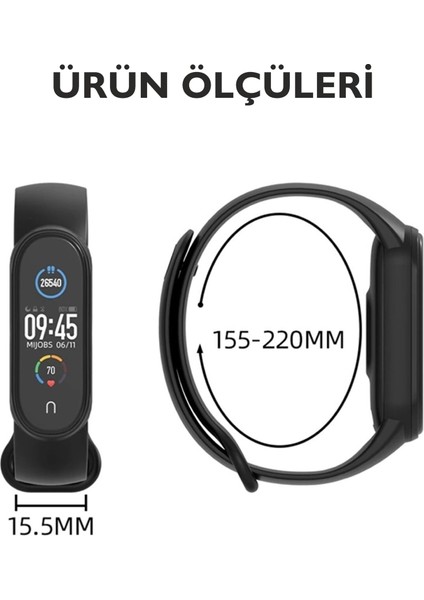 Xiaomi Mi Band 3 ve Mi Band 4 Uyumlu Yüksek Kalite Silikon Kordon Seti