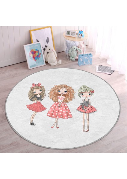 Best Friends Çocuk & Genç Odası Makinede Yıkanabilir Kaymaz Tabanlı Yuvarlak Çocuk Halısı fiyatları