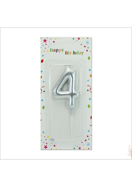 4 Rakam Gümüş Mum modelleri