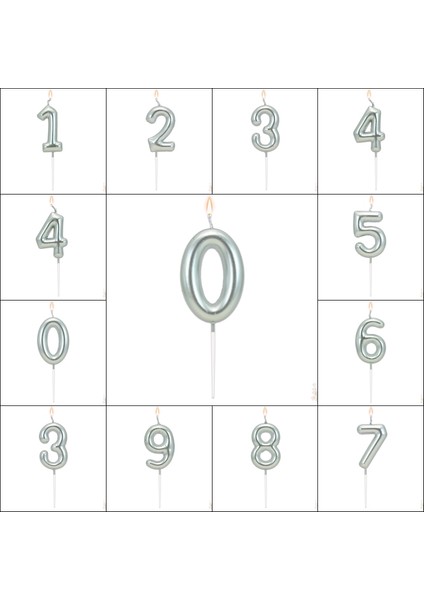 4 Rakam Gümüş Mum fırsatları