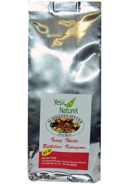 Yeşil Naturel Isveç Iksiri Şurubu Bitkileri Karışımı 60 gr