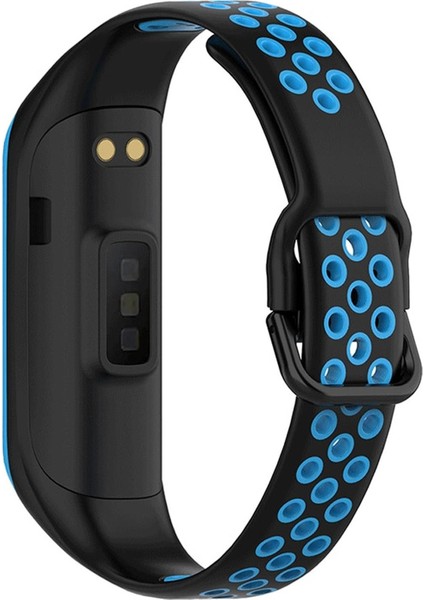 Samsung Galaxy Fit 2 R220 Rainbow Sport Band Kordon Siyah Mavi