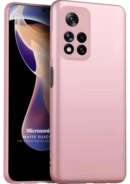 Matte Silicone Xiaomi Redmi Note 11 Pro Plus Kılıf Rose Gold