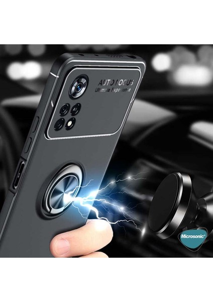 Xiaomi Redmi Note 11T Kılıf Kickstand Ring Holder Kırmızı