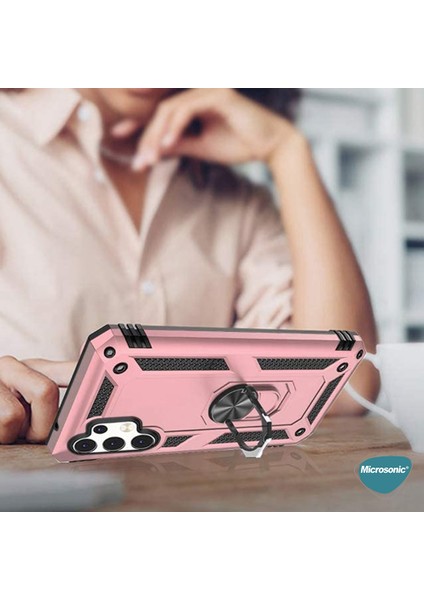 Samsung Galaxy A23 Kılıf Military Ring Holder Lacivert