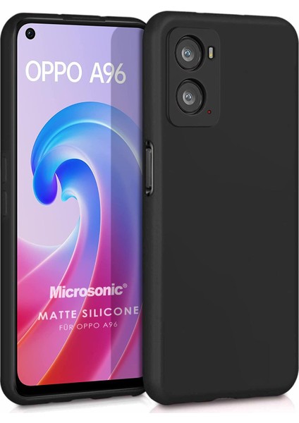 Matte Silicone Oppo A96 4g Kılıf Siyah