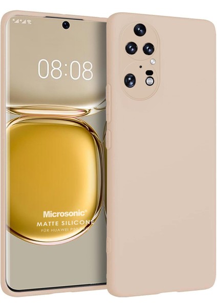 Matte Silicone Huawei P50 Pro Kılıf Gold