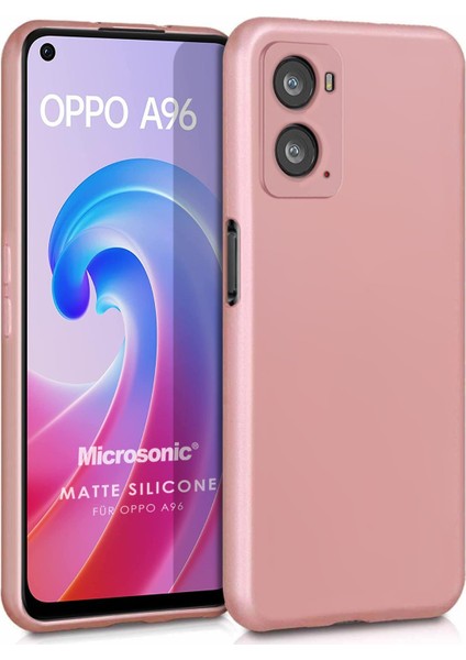 Matte Silicone Oppo A96 4g Kılıf Rose Gold