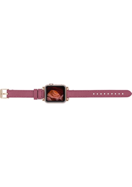 Bouletta Apple Watch Uyumlu Deri Kordon 38-40-41MM Ferro Rt Troklu Cp4 Fuşya