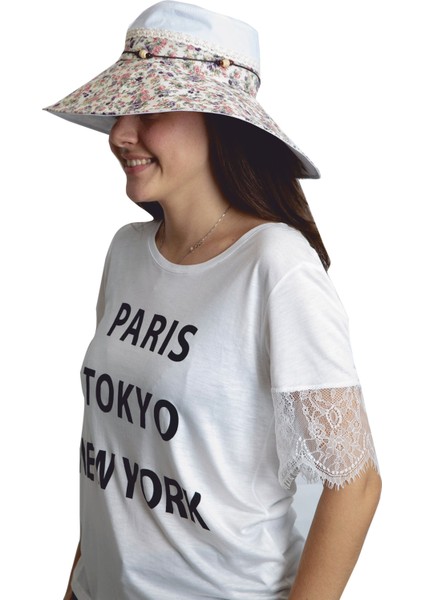 Fistolu Geniş Kenarlı Kadın Şapka 1317