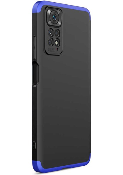 Xiaomi Redmi Note 11S Kılıf Double Dip 360 Protective Siyah Mavi