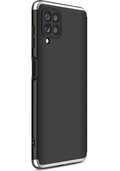 Samsung Galaxy A22 Kılıf Double Dip 360 Protective Siyah Gri