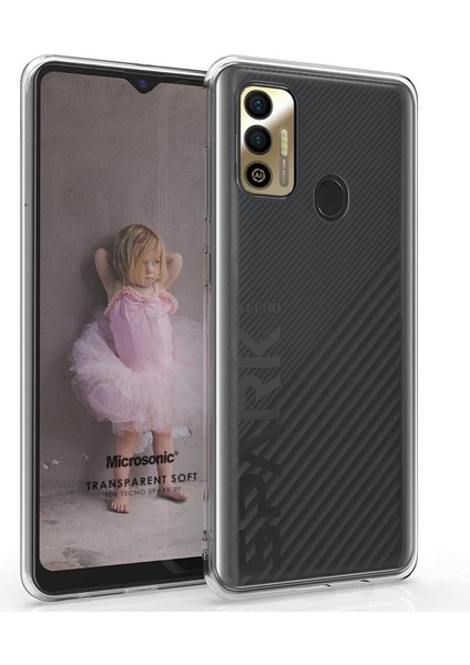 Tecno Spark 7t Kılıf Transparent Soft Şeffaf