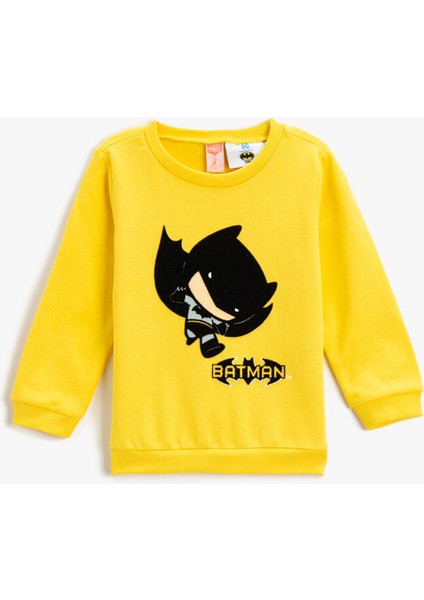 Batman Baskılı Sweatshirt Lisanslı Uzun Kollu Pamuklu