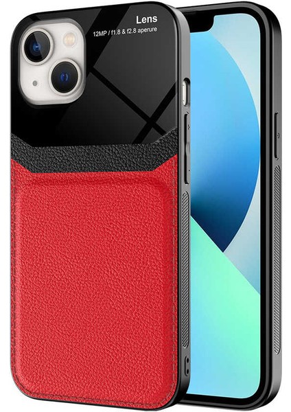 Apple iPhone 13 Uyumlu Kılıf Deri Görünümlü Tpu Sert Malzeme Kapak Kılıf