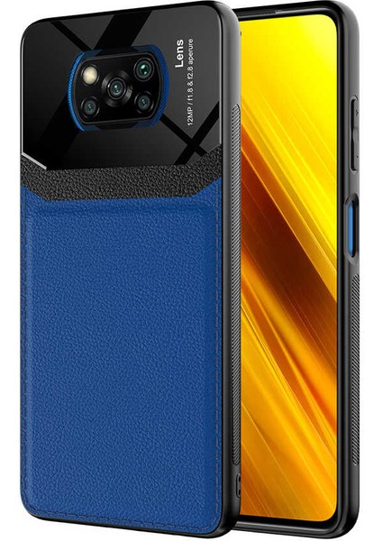 Xiaomi Poco X3 Pro Uyumlu Kılıf Deri Görünümlü Tpu Sert Malzeme Kapak Kılıf