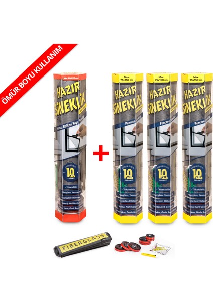 3 Pencere + 1 Kapı | 4 Lü Paket