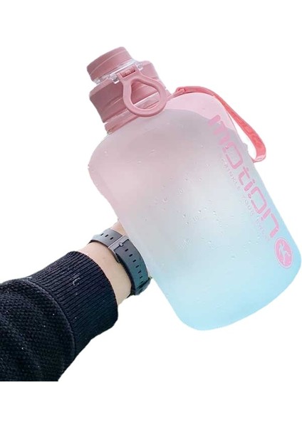 Devils Eye 2200ML Gradyan Büyük Kapasiteli Spor Su Şişesi - Mavi/pembe (Yurt Dışından)