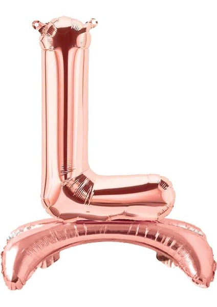 Partipan Ayaklı L Harf Rose Gold Folyo Balon