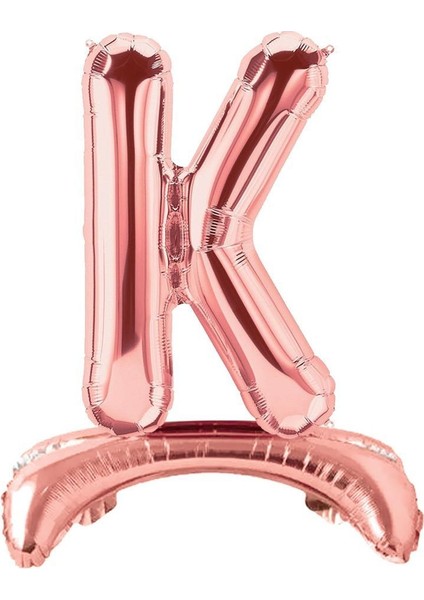 Partipan Ayaklı K Harf Rose Gold Folyo Balon