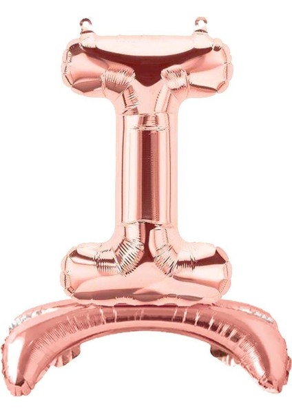 Partipan Ayaklı I Harf Rose Gold Folyo Balon