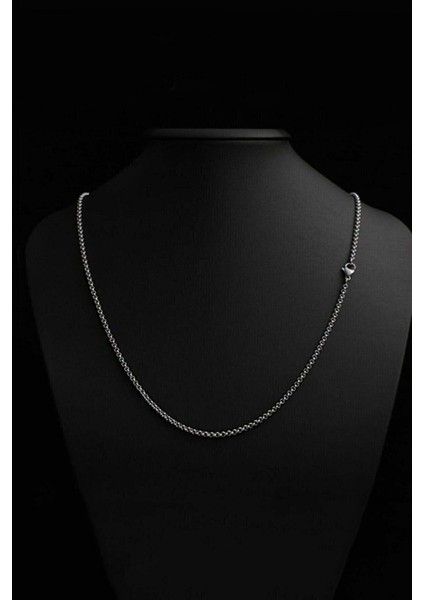 Italyan Ince Çelik Unisex Zincir Kolye 55 cm ( 2mm )