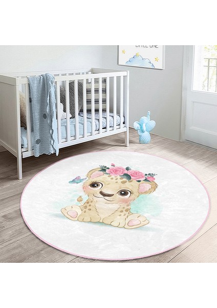 Sevimli Bebek Aslan Çocuk & Genç Odası Makinede Yıkanabilir Kaymaz Tabanlı Yuvarlak Çocuk Halısı fiyatları