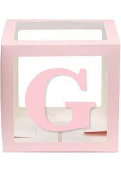 Pembe G Harfli Şeffaf Kutu