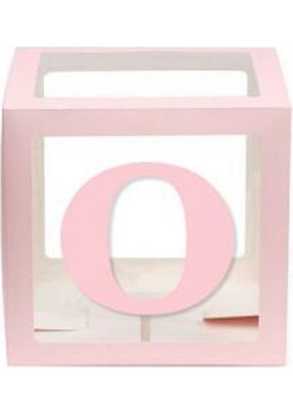 Pembe O Harfli Şeffaf Kutu