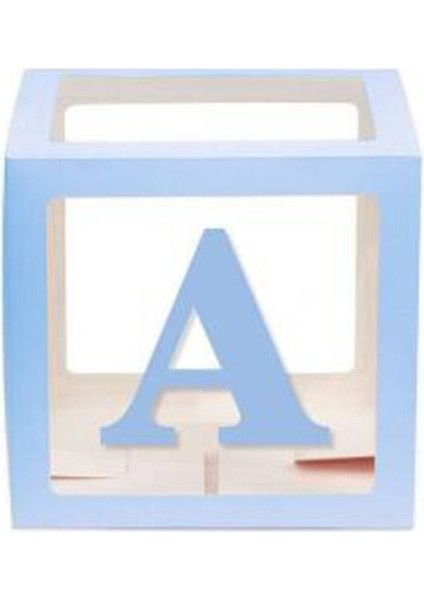 Mavi A Harfli Şeffaf Kutu