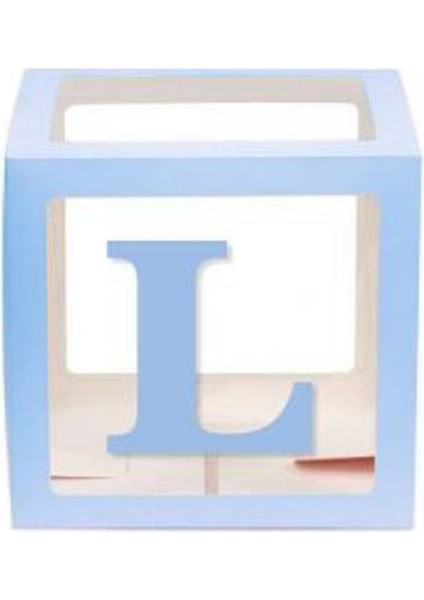 Mavi L Harfli Şeffaf Kutu