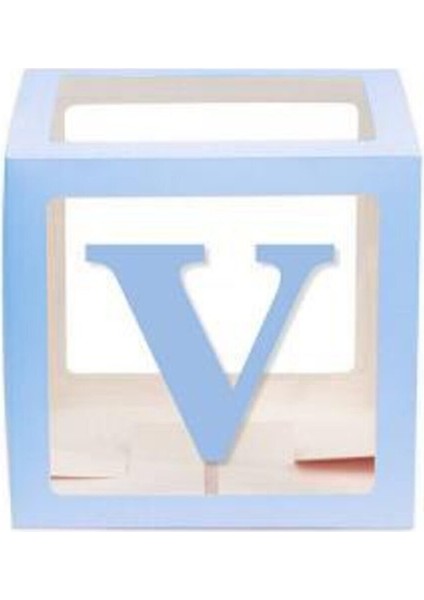 Mavi V Harfli Şeffaf Kutu