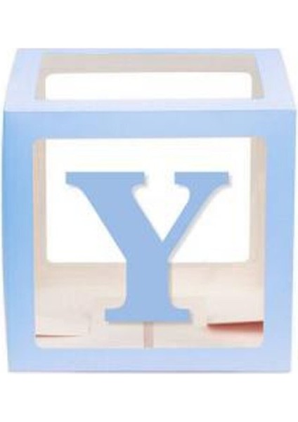 Mavi Y Harfli Şeffaf Kutu