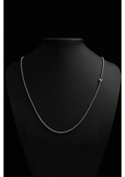 Italyan Ince Çelik Unisex Zincir Kolye 60 cm ( 2mm )