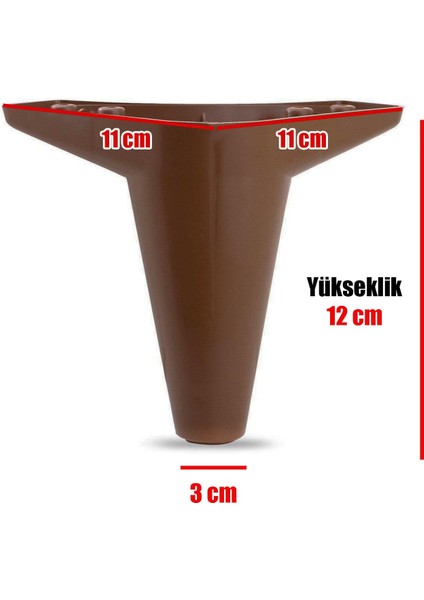Aspen Lüks Mobilya Kanepe Koltuk Tv Ünitesi Baza Yükseltici Ayağı Ayakları 12 Cm Kahverengi Ayak