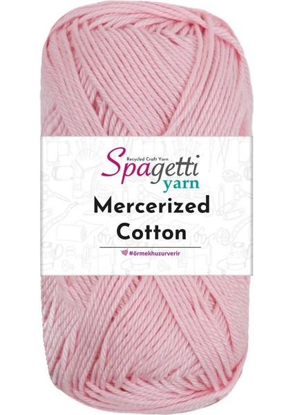 Spagettiyarn Mercerized Cotton Açık Pembe El Örgü Ipliği
